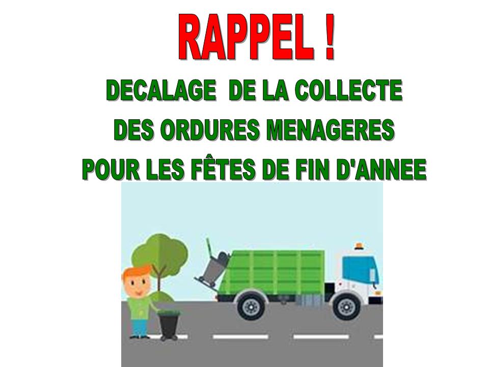 RAPPEL RAMASSAGE ORDURES MÉNAGÈRES