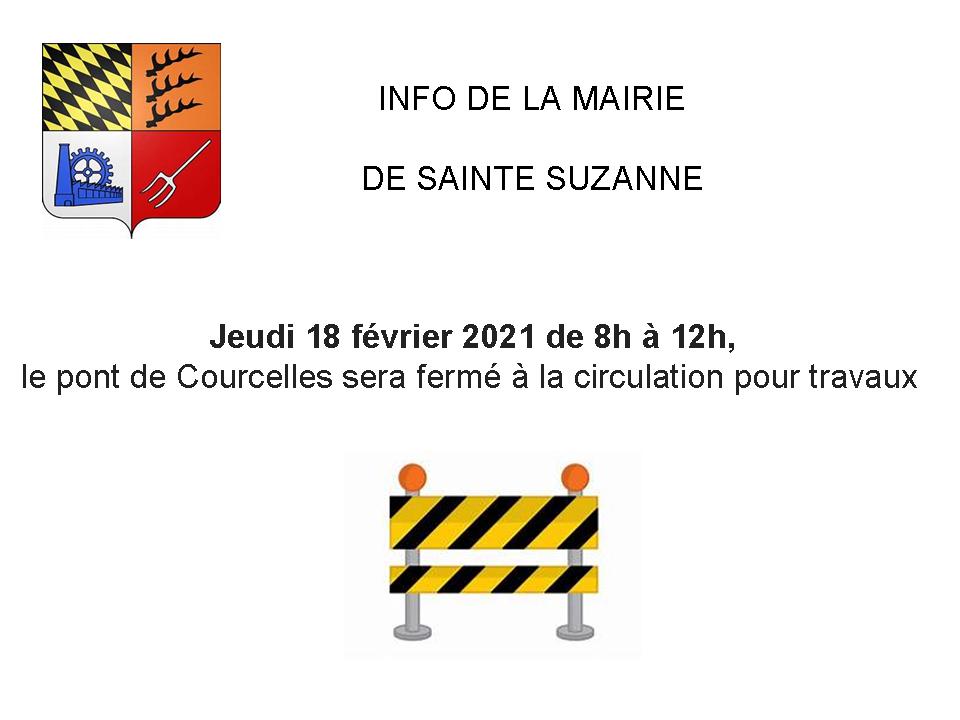 Travaux pont de Courcelles