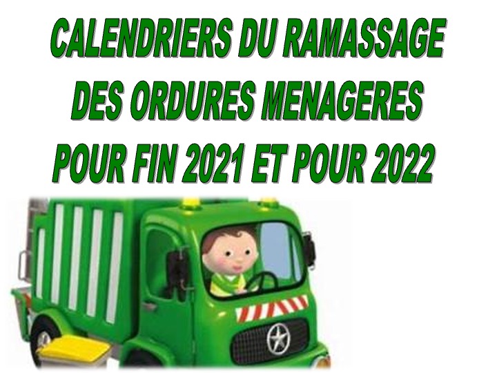 CALENDRIERS ORDURES MÉNAGÈRES