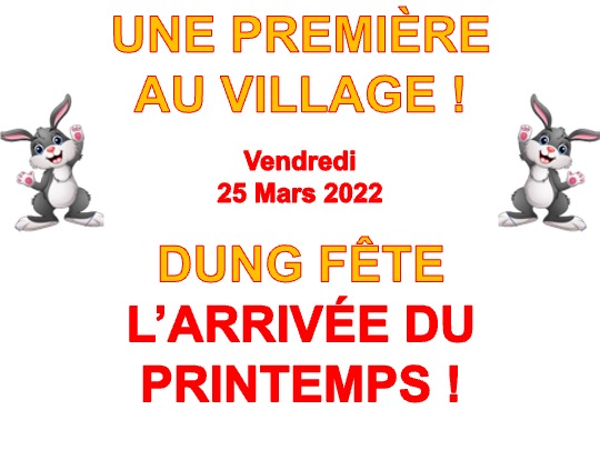 UNE PREMIÈRE DANS NOTRE VILLAGE