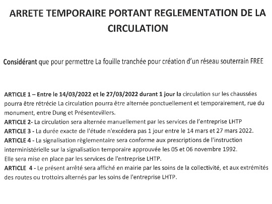 arrêté souterrain FREE2