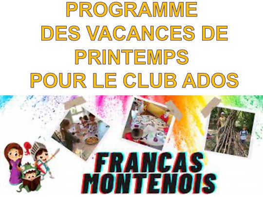 PROGRAMME DES FRANCAS DE MONTENOIS