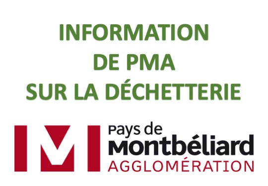 INFORMATION DÉCHETTERIE PMA