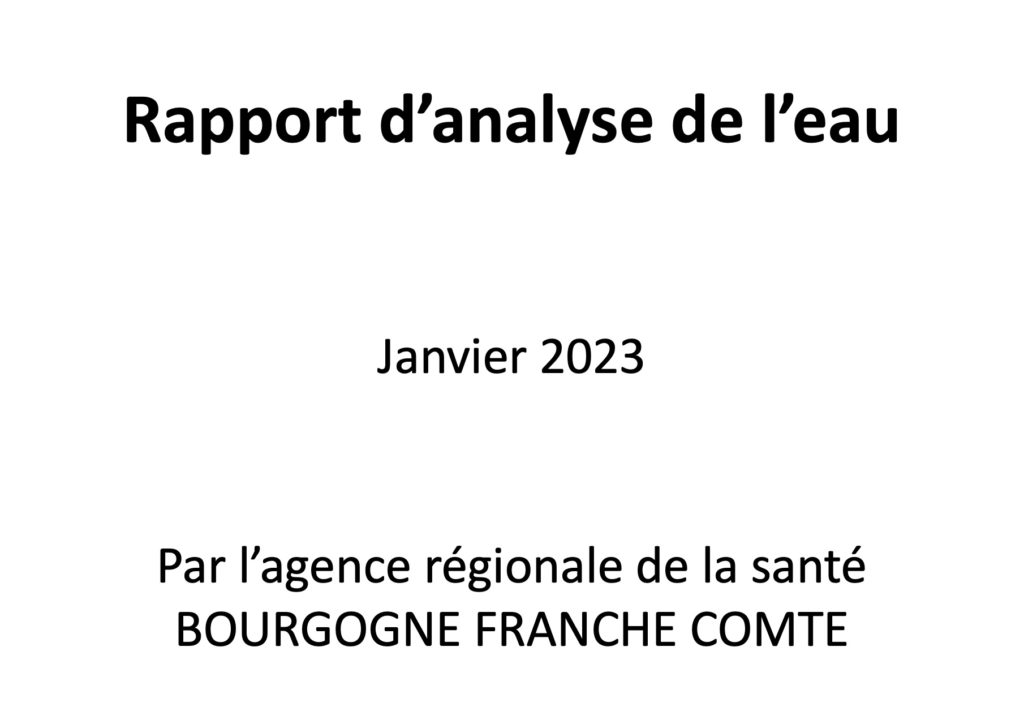 rapport analyse eau2023 2