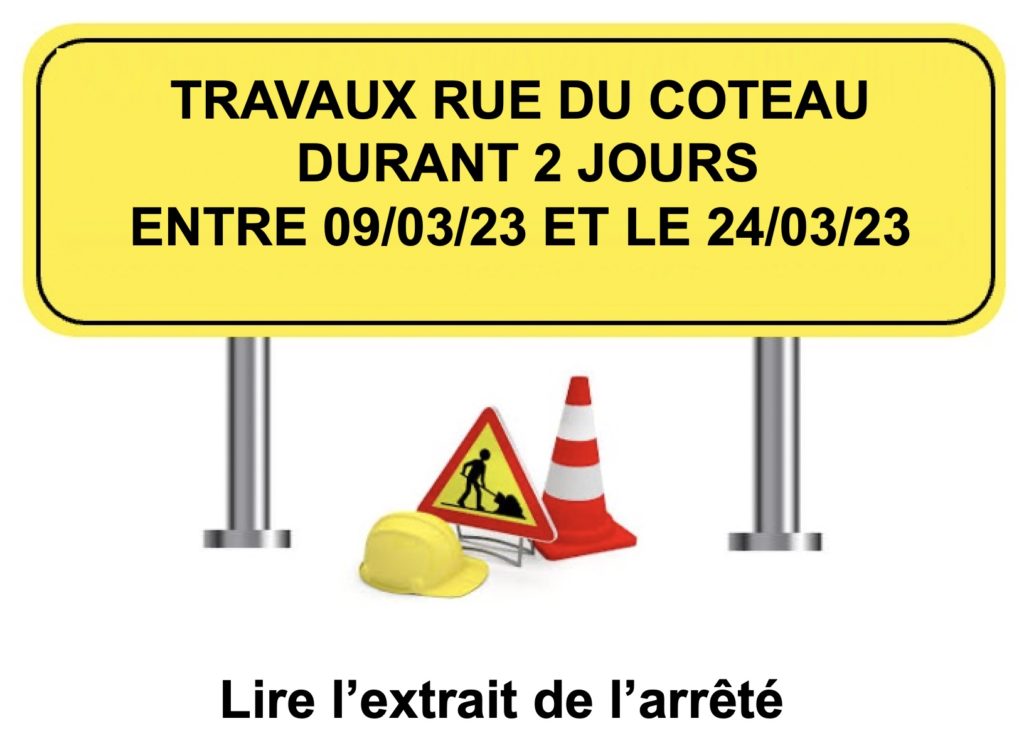 arrêté, travaux rue du coteau1