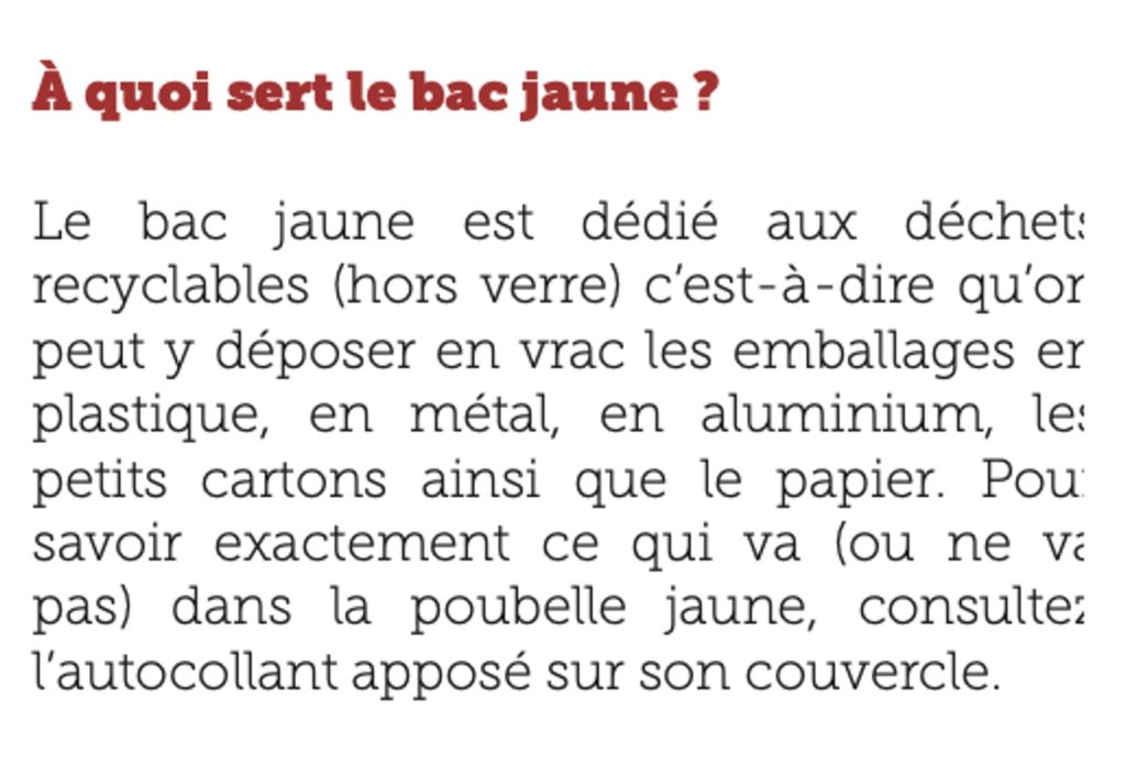 info de PMA bacs jaunes et gris collecte de mars6