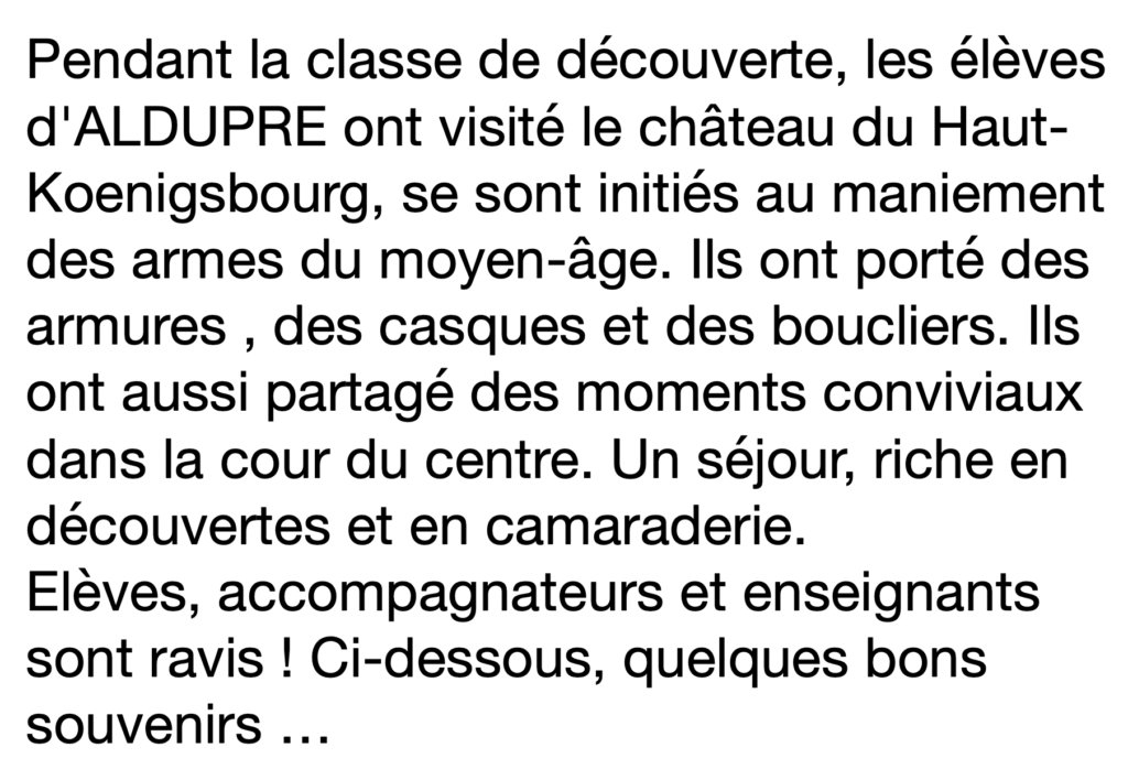 rétrospective classe découverte2