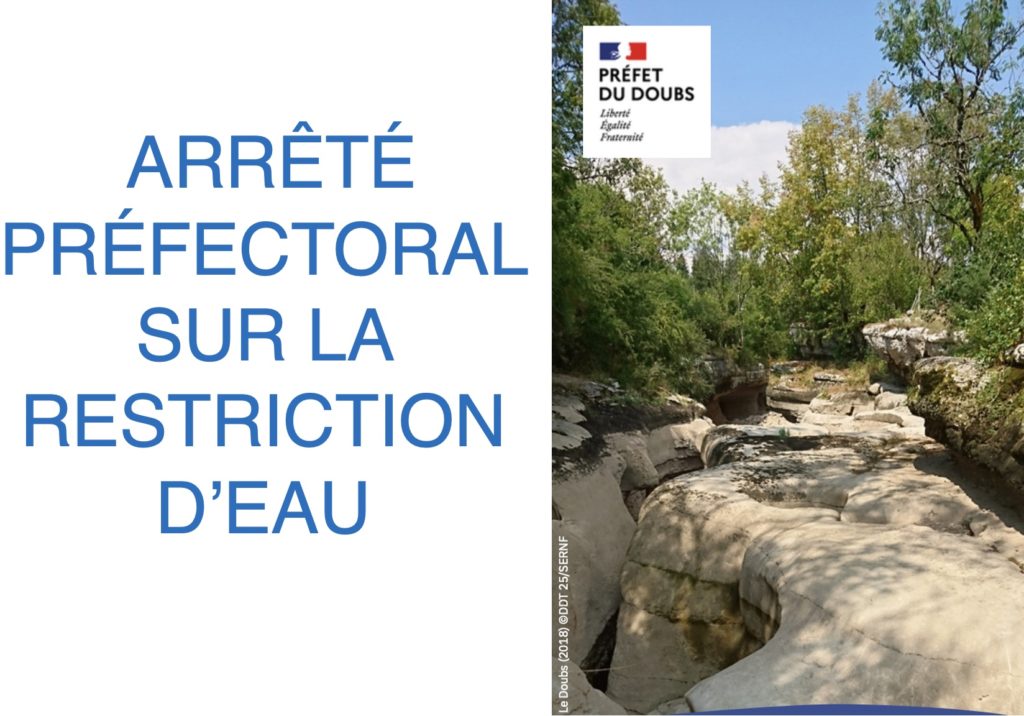 ARRÊTÉ PRÉFECTORAL PORTANT RESTRICTION PROVISOIRE DES USAGES DE L’EAU