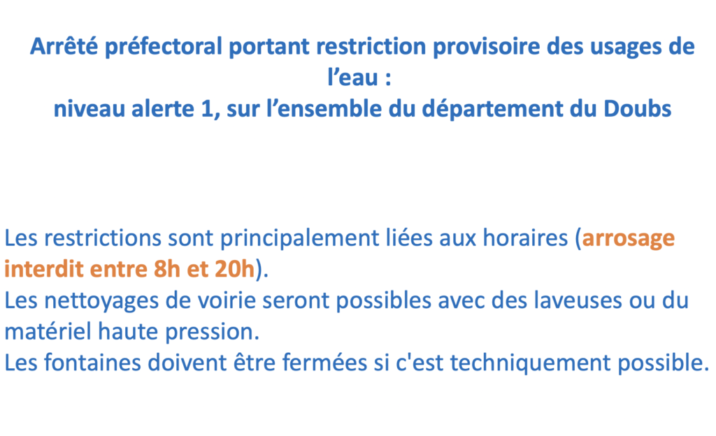 arrêté préfectoral restriction d'eau2