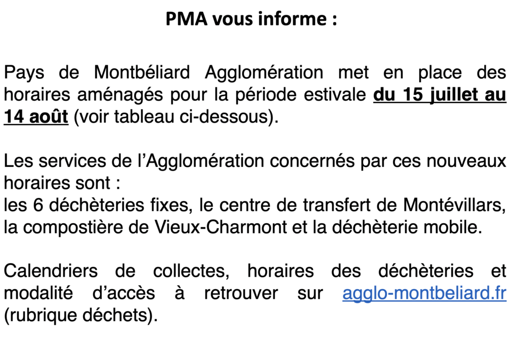 horaires d'été déchèteries2