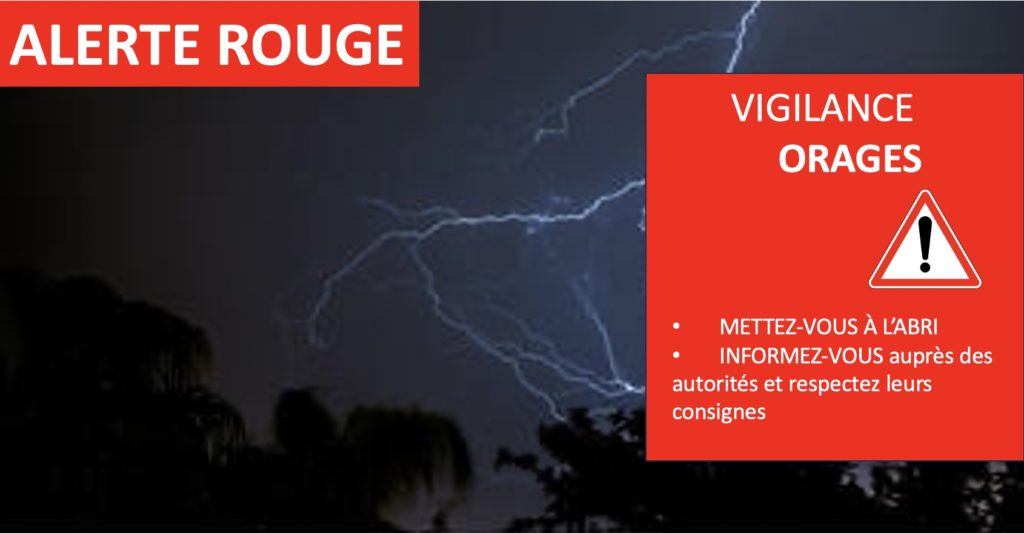 PASSAGE DE L’ALERTE MÉTÉO ORANGE À ROUGE