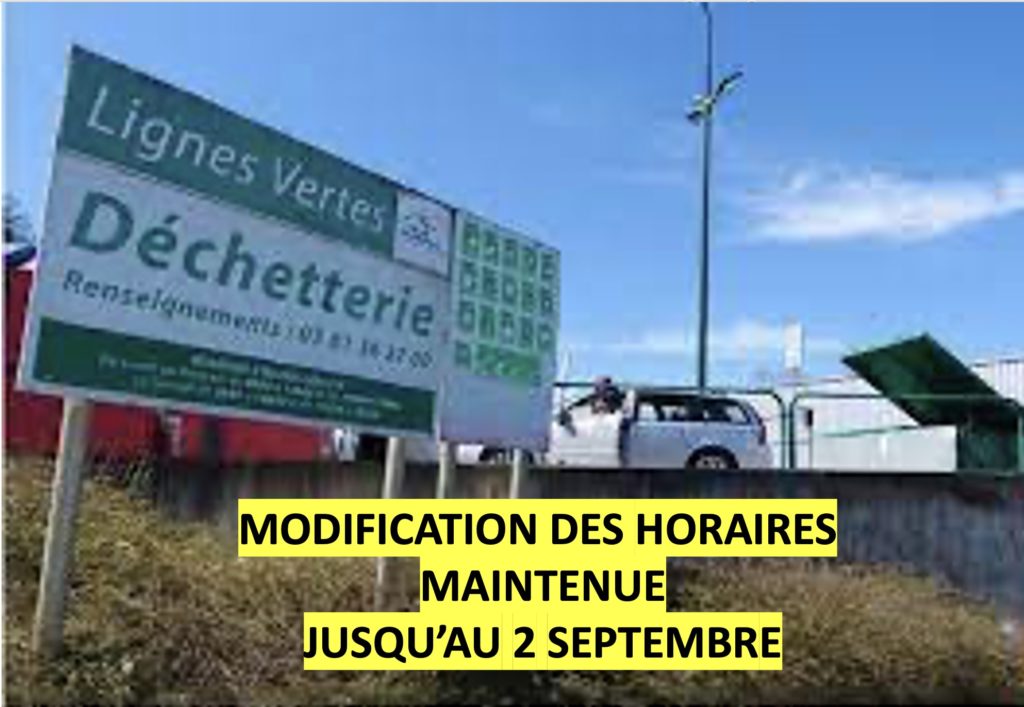 modification des horaires déchets. maintenue1