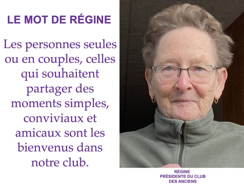 C’EST LA RENTRÉE POUR LE CLUB DES ANCIENS