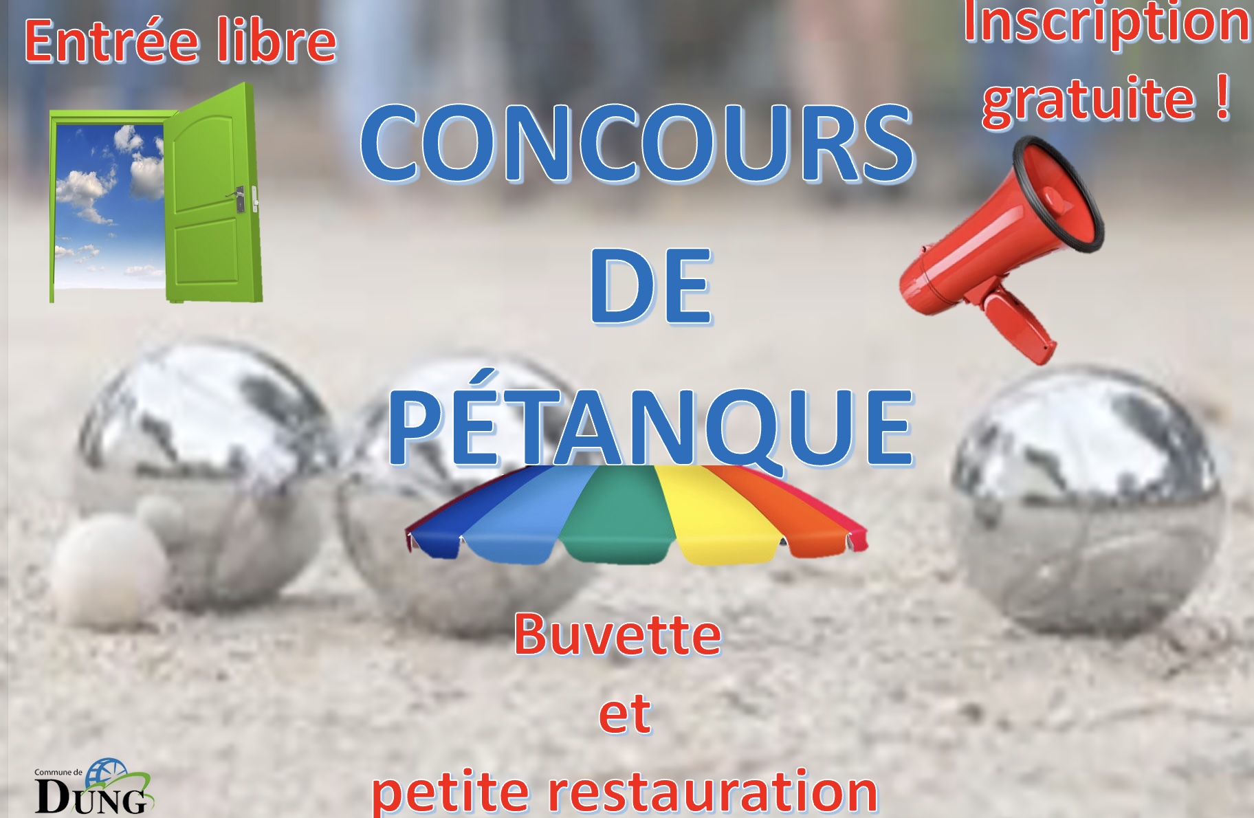 Concours de pétanque début des parties 10h00