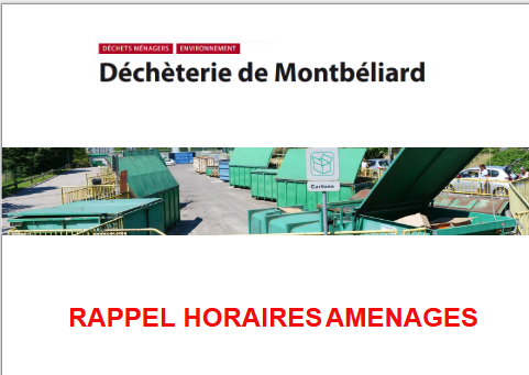 rappel horaires déchèterie mont1