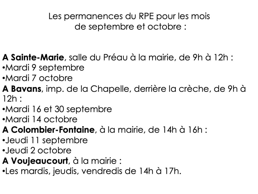 permanences RPE2