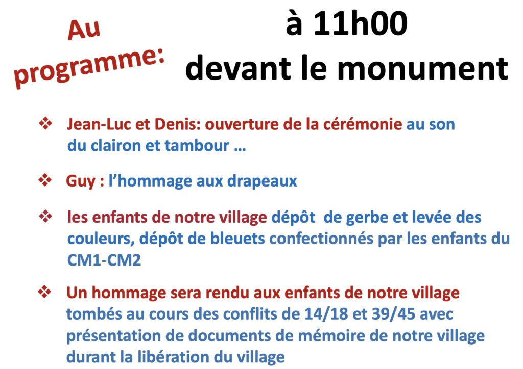 cérémonie du 11 novembre2