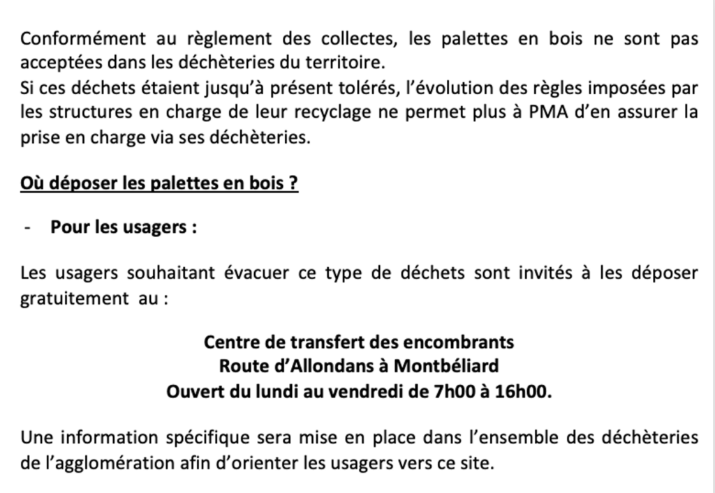 info déchèterie PMA2